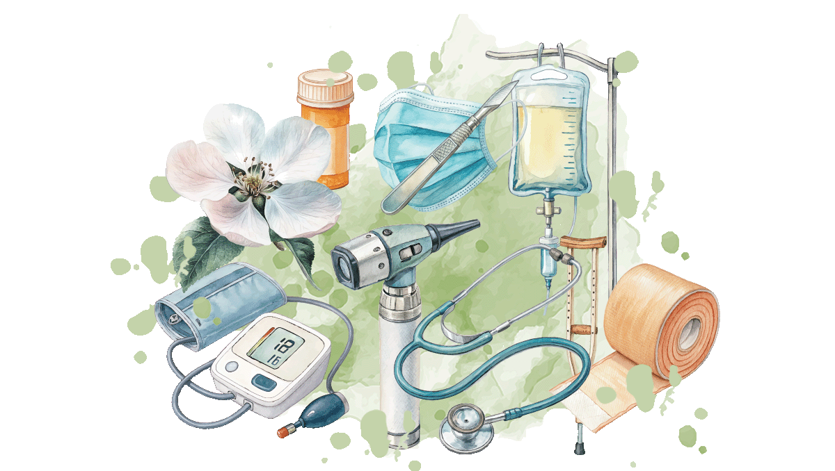 Different Medical watercolor images