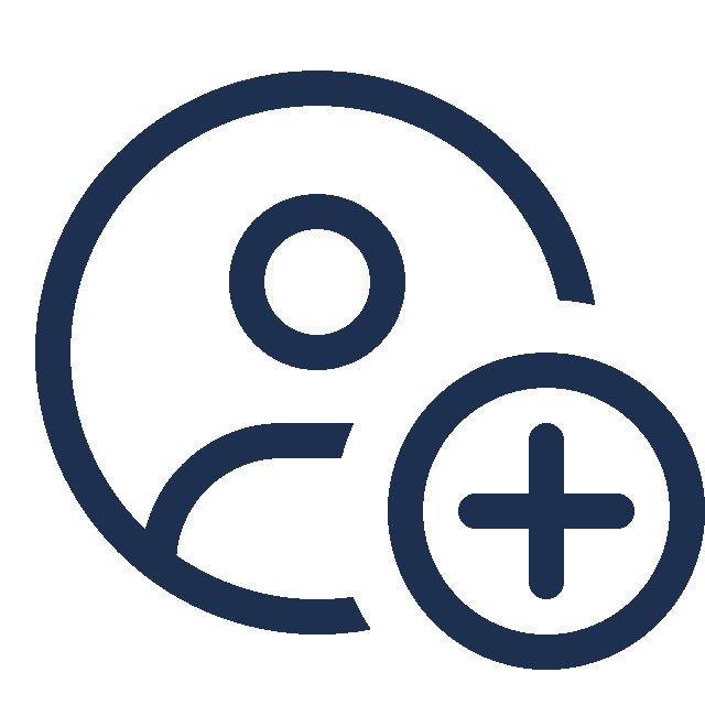 Circle Person with Plus Sign icon