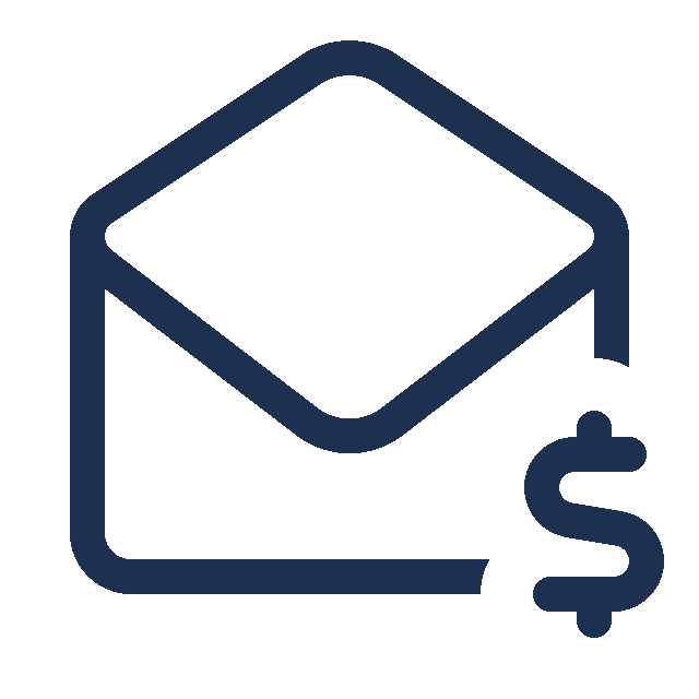 Dollar in Circle on Envelope for Claims