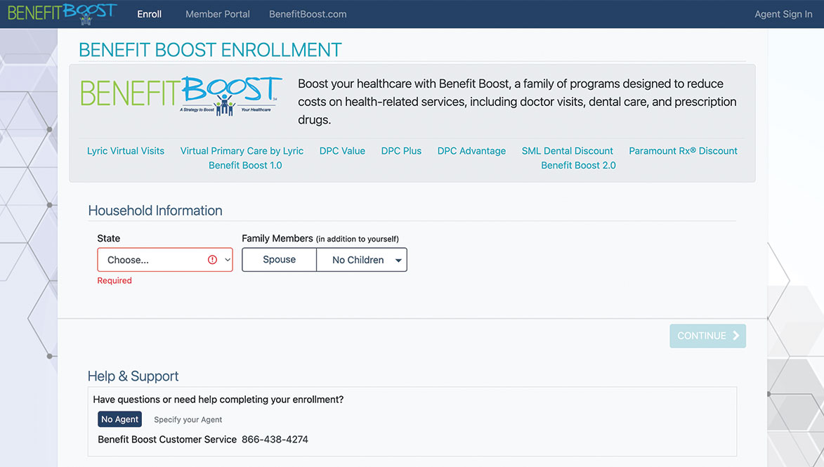 BB Enrollment Demo Platform First Page